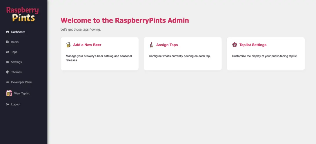 Digital beer menu for bars displayed on a TV screen